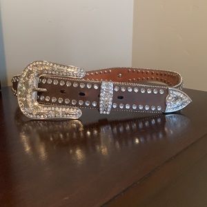 BLAZIN ROXX Brown Leather western belt